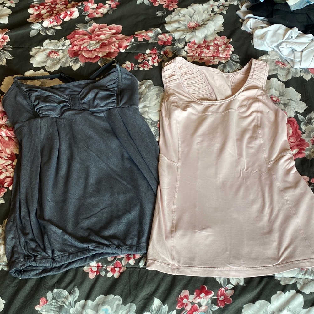 lululemon athletica Charcoal and Blush Camisoles